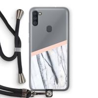 A touch of peach: Samsung Galaxy A11 Transparant Hoesje met koord
