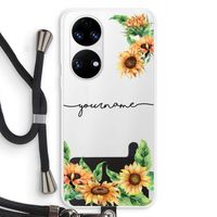 Zonnebloemen: Huawei P50 Transparant Hoesje met koord