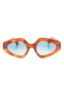 Lapima lunettes de soleil Antonia à monture géométrique - Orange