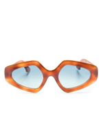 Lapima lunettes de soleil Antonia à monture géométrique - Orange