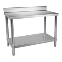 RVS werktafel - ECO - 120 x 70 cm - 115 kg - achterwand - Royal Catering