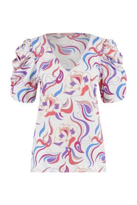 Arrabella swirl shirt - coral/purple - 08635