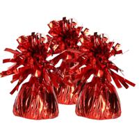 Set van 6x stuks ballon gewichtjes rood 170 gram - thumbnail