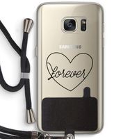 Forever heart black: Samsung Galaxy S7 Transparant Hoesje met koord