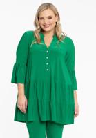 Yoek Tuniek met ruches lang | Groen | Maat 50/52