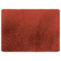 Badkamerkleedje/badmat tapijt - voor op de vloer - terracotta - 50 x 70 cm - langharig - thumbnail