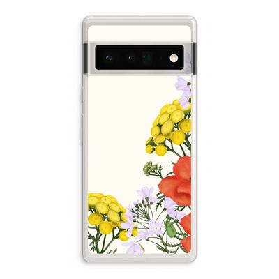 Wilde bloemen: Google Pixel 6 Pro Transparant Hoesje