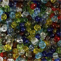 Creativ Company Rocailles, d 4 mm, afm 6/0, gatgrootte 0,9-1,2 mm, transparant glans, 1000 gr/ 1 doos