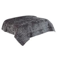Unique Living Bedsprei Amiens - donkergrijs - 170 x 220 cm - katoen/polyester - luxe motief