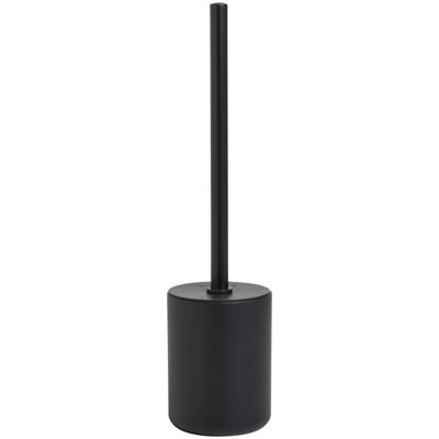 Leen Bakker - Toiletborstelhouder Basic - Polyresin - Zwart - 9.6x9.6x39.4 Cm