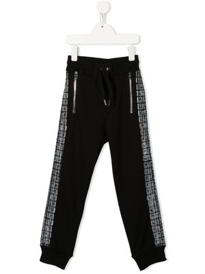 Givenchy Kids pantalon de jogging à bande logo - Noir