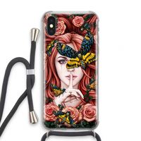 Lady Moth: iPhone XS Transparant Hoesje met koord