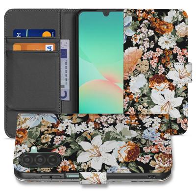 Samsung Galaxy A26 Dark Flowers | Book Case |