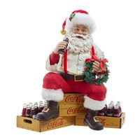 Kerstman coca-cola op krat l22cm - Kurt S. Adler - thumbnail