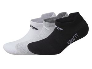 CRIVIT 3 paar dames sport-sneakersokken (39/40, Zwart/grijs/wit)