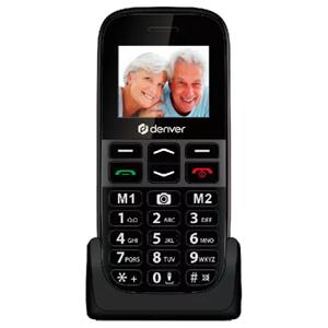 Denver Senioren Mobiele Telefoon - Grote Toetsen - Oplaadstation - Dual SIM - GSM - Simlockvrij - SOS knop - BAS18500MEB