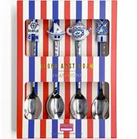 Blond Amsterdam theelepels metaal Delfts Blond 4 stuks