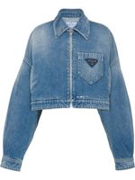 Prada veste crop en jean - Bleu - thumbnail