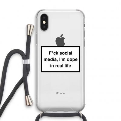 I'm dope: iPhone X Transparant Hoesje met koord