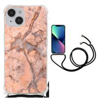 iPhone 14 Anti-Shock Hoesje Marmer Oranje