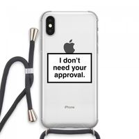 Don't need approval: iPhone XS Max Transparant Hoesje met koord