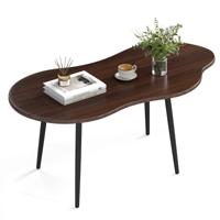 Wolkvormige Salontafel Onregelmatige Salontafel met Metalen Frame Decoratieve Tafel van Hout Moderne Salontafel Bijzettafel-Okkernoot