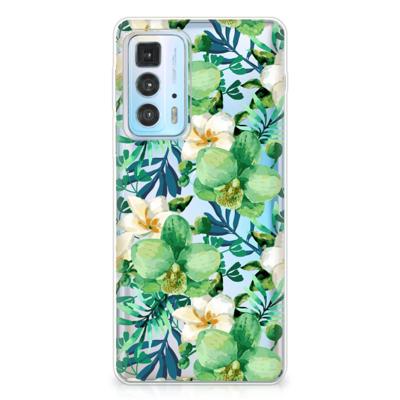 Motorola Edge 20 Pro | TPU Case | Orchidee Groen Motorola Edge 20 Pro | TPU Case | Orchidee Groen