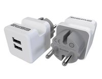 USB lader en telefoonhouder 2 aansluitingen 2400mA wit Duo pak