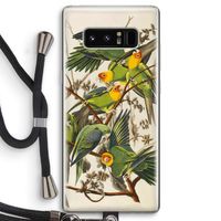 Carolinaparkiet: Samsung Galaxy Note 8 Transparant Hoesje met koord