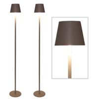 Portable lamp staand Ambiance - 2x - 120 cm - beige/zand - aanraaksensor - draadloos/oplaadbaar USB
