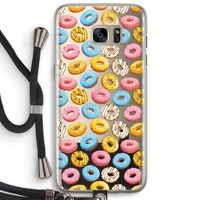 Pink donuts: Samsung Galaxy S7 Edge Transparant Hoesje met koord