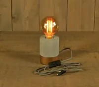 Anna's Collection LED tafellamp E27 cement dip & dye goud Ø 9,5 x 13cm