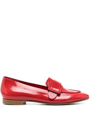 Del Carlo mocassins en cuir à fini verni - Rouge