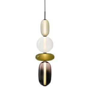 Bomma Pebbles Large Hanglamp - Configuratie 3 - Wit, groen - zwart