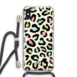 Leopard pattern: iPhone X Transparant Hoesje met koord