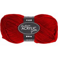 Bolletjes acryl wol rood 50 gram   -