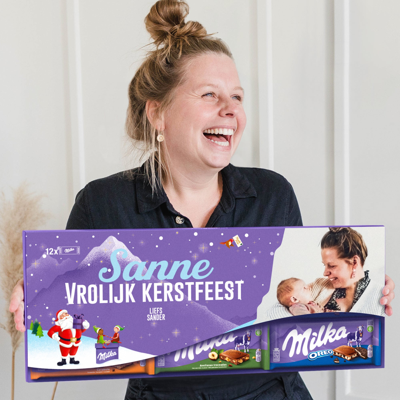 Mega Milka reep met naam en foto bedrukken - 12 repen