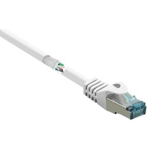 Renkforce RF-5043916 RJ45 Netwerkkabel, patchkabel CAT 6A S/FTP 0.25 m Wit Snagless, Vlambestendig 1 stuk(s)