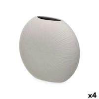 Vaas Gift Decor Grijs Keramisch Rond 29 x 26 x 11 cm (4 Stuks)