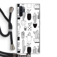 Cactusmotief: Samsung Galaxy Note 10 Plus Transparant Hoesje met koord