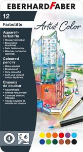 12 Aquarelpotloden Eberhard Faber in bliketui