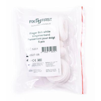 Fixfirst vingerbobs, textiel, wit, pak van 5 stuks