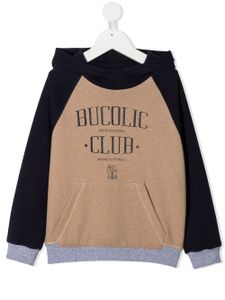 Brunello Cucinelli Kids sweat à capuche colour block - Tons neutres