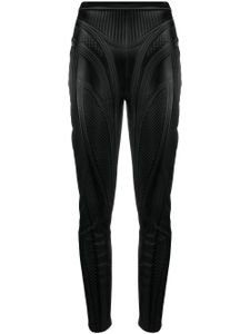 Mugler legging rayé à taille haute - Noir