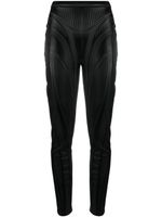 Mugler legging rayé à taille haute - Noir