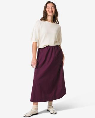 HEMA Damesrok Daisy A-lijn poplin bordeauxrood (bordeauxrood)