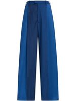 Marni pantalon droit à fines rayures - Bleu - thumbnail