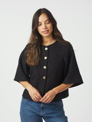 Neo Noir Rosella Boucle Mini Jacket | Black