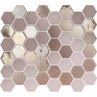 The Mosaic Factory Valencia hexagon glasmozaïek tegels 28x33 roze - thumbnail