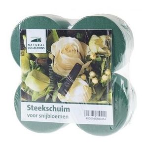 8x Nat steekschuim rond 8 cm